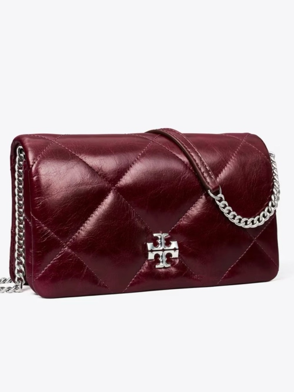 Tory Burch Quilted Leather Chain Crossbody in Burgundy Wine - Picture 5 of 6